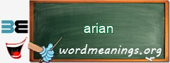 WordMeaning blackboard for arian
